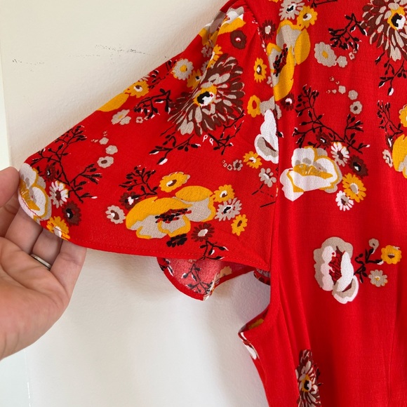 Free People Red wrap maxi dress size Medium NWOT - Picture 5 of 7